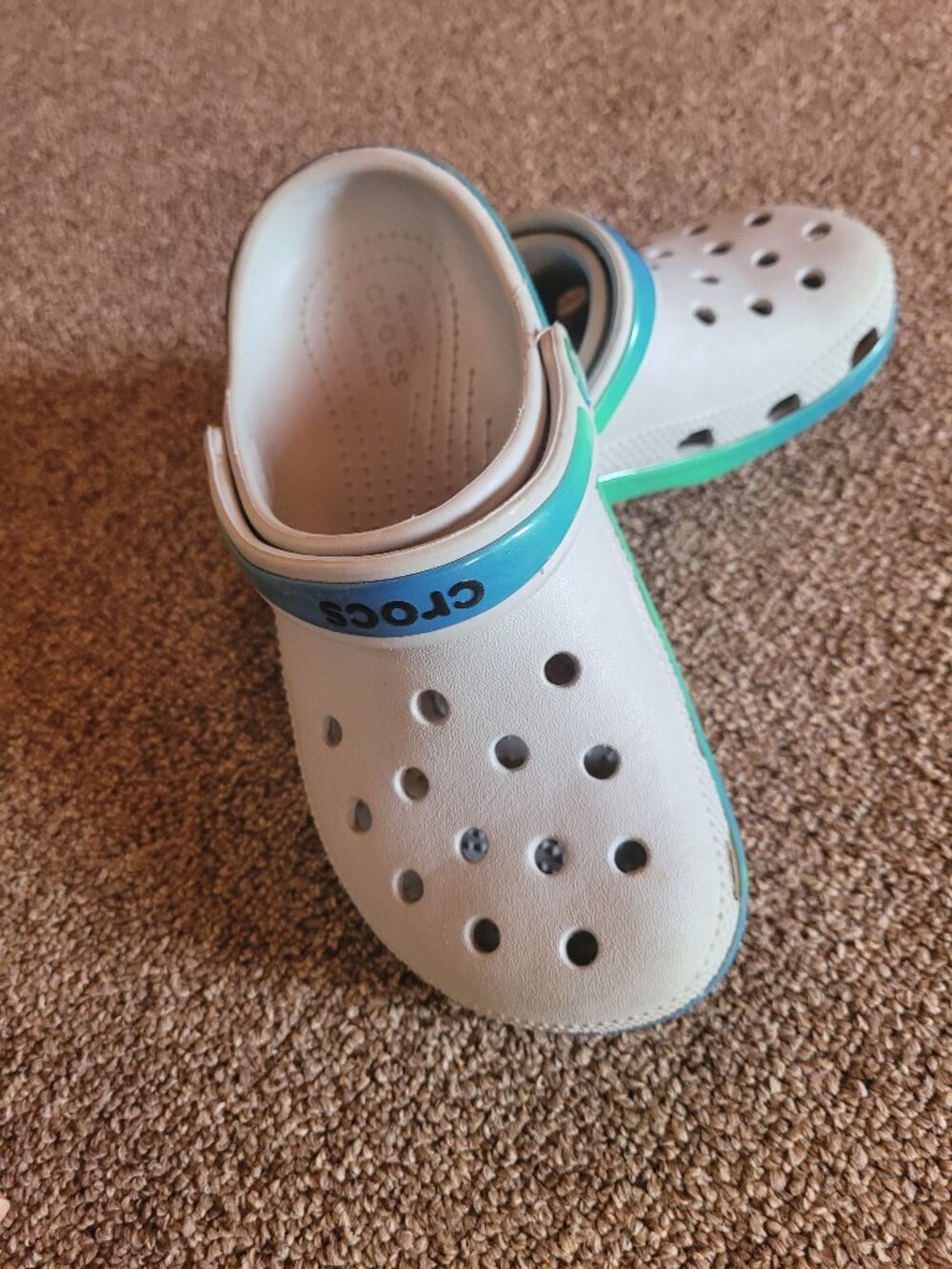 Kid Crocs (Gray with blue-green)